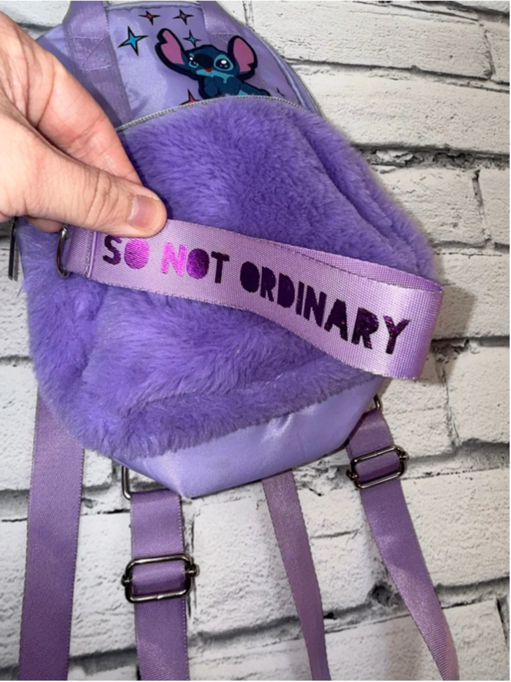 Girls Disney Stitch Purple Mini Backpack One Size Lilo and Stitch 10x8x3